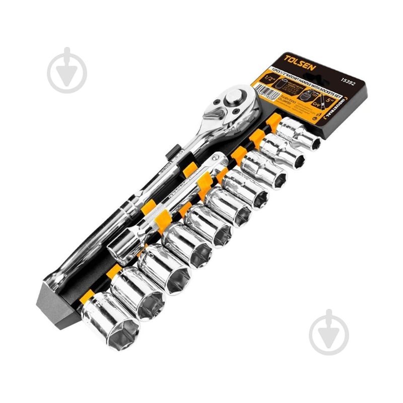 Трещотка 1/2" с набором головок Tolsen 12 шт. 15392 - фото 1 Трещотка 1/2" с набором головок Tolsen 12 шт. 15392 - фото 1