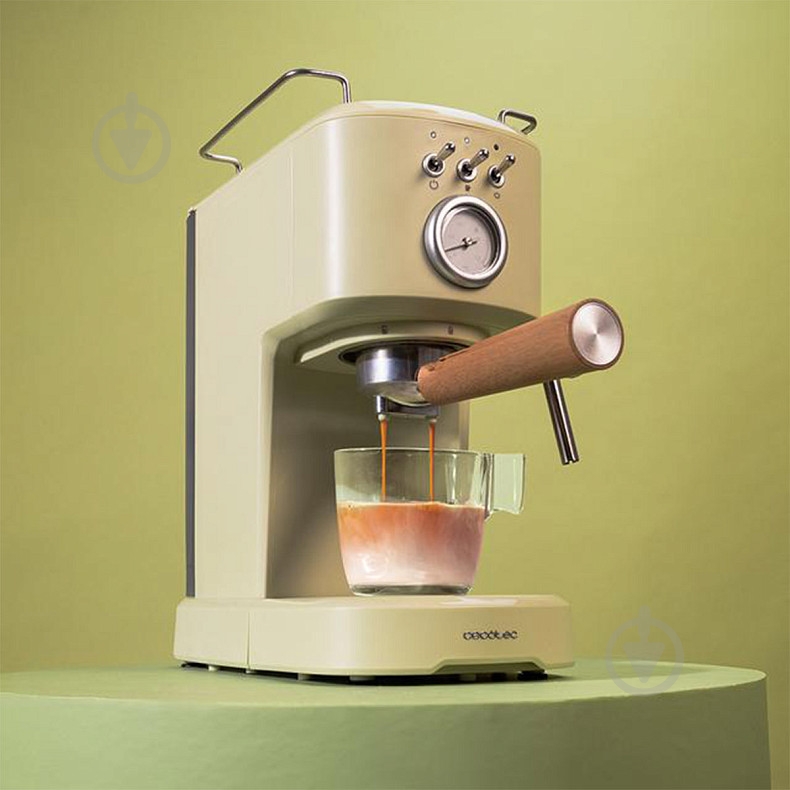Кофеварка рожковая CECOTEC Power Espresso 20 Retro Green - фото 3