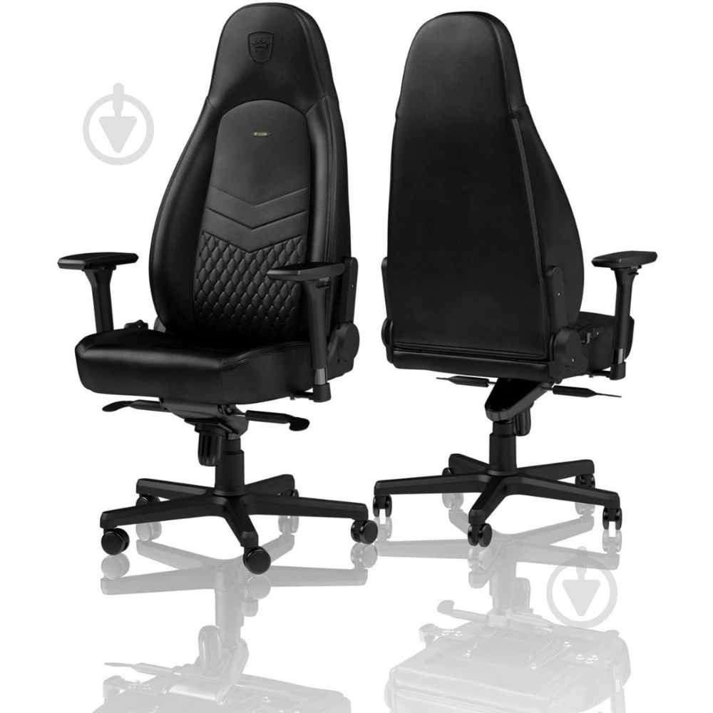 Кресло игровое Noblechairs ICON Real Leather черный - фото 3