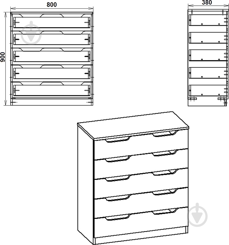 Комод 5М бук - фото 2