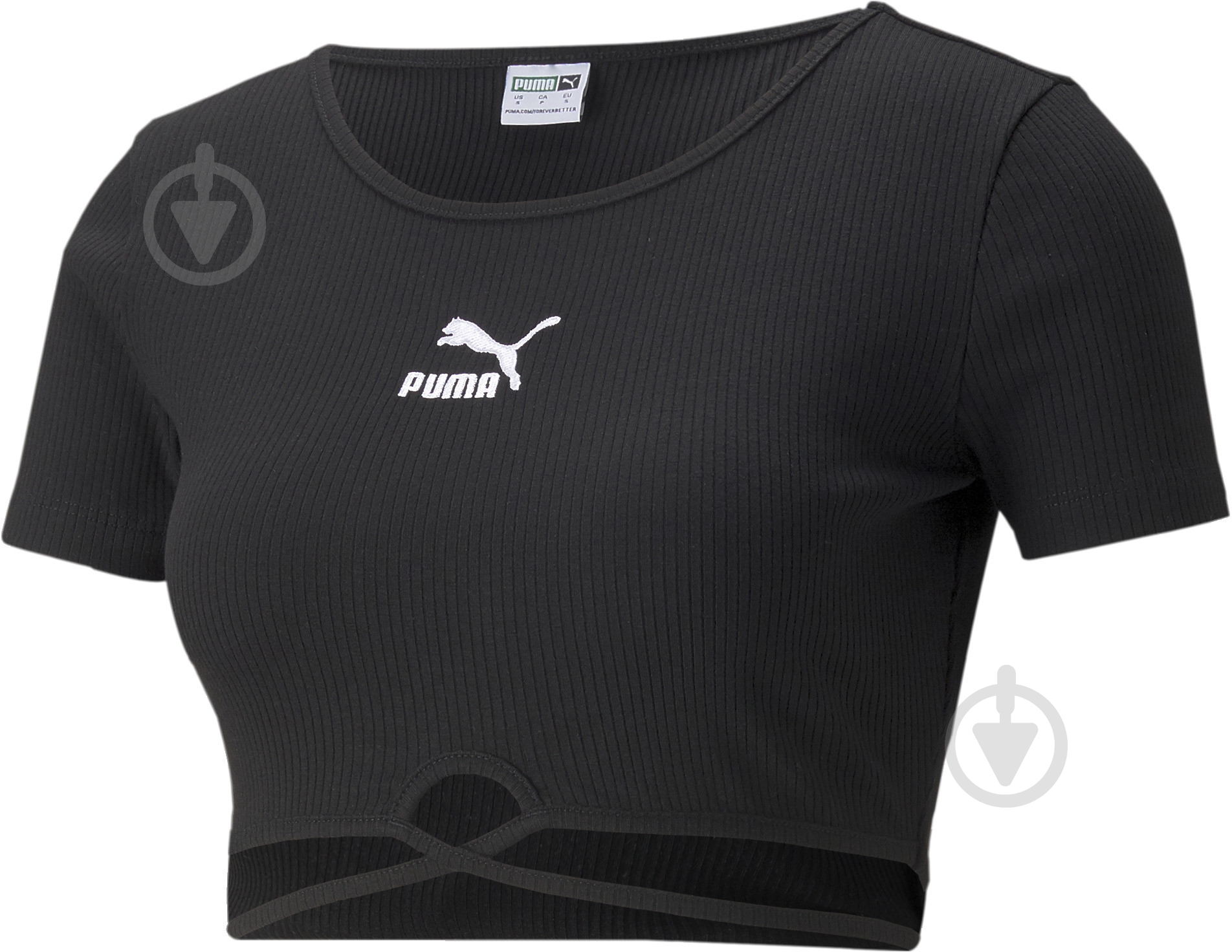 Футболка Puma Classics Ribbed Tee 53345001 р.M черный - фото 4
