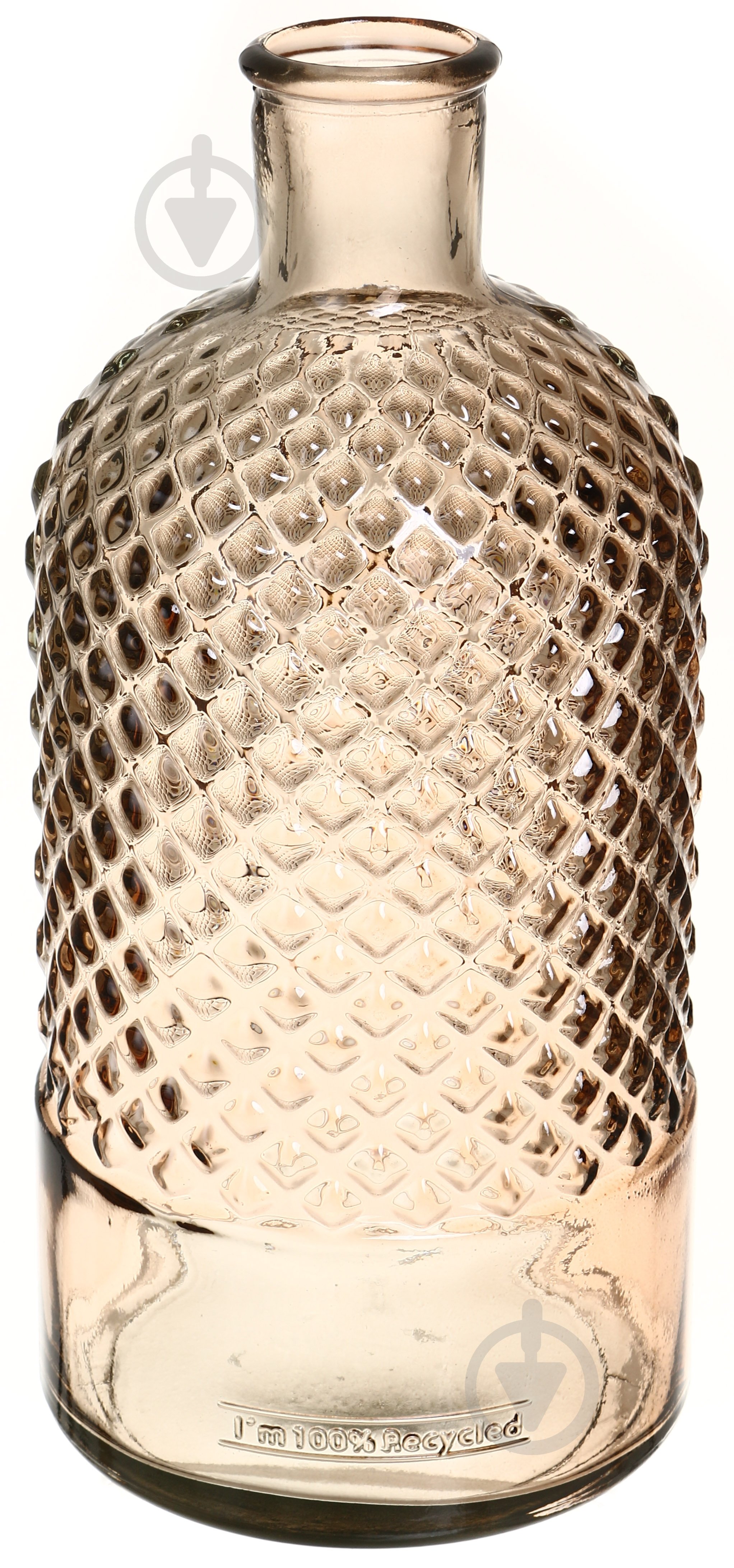 Ваза скляна San Miguel Retro Diamante 28 см кориця 5988DB04 - фото 1