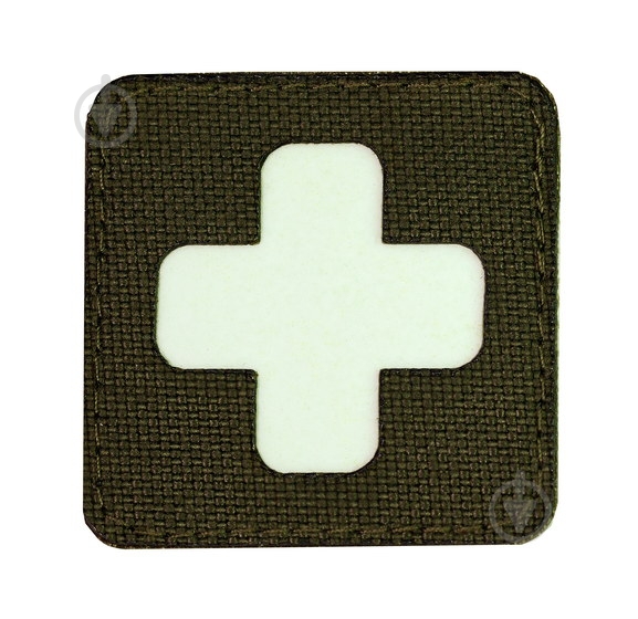 Шеврон-патч крест олива светонакопительный - фото 1
