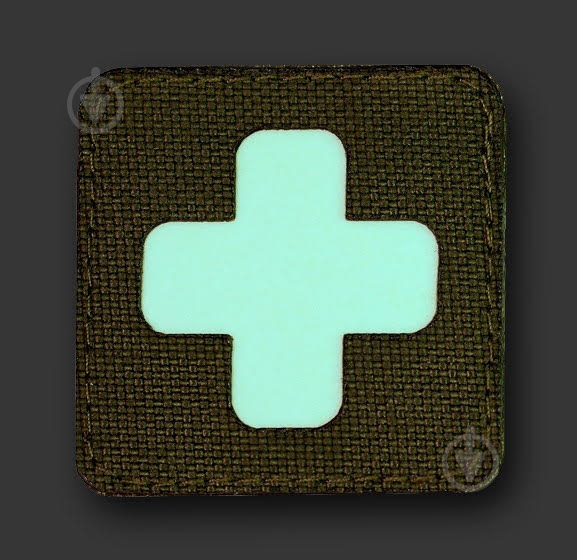 Шеврон-патч крест олива светонакопительный - фото 2