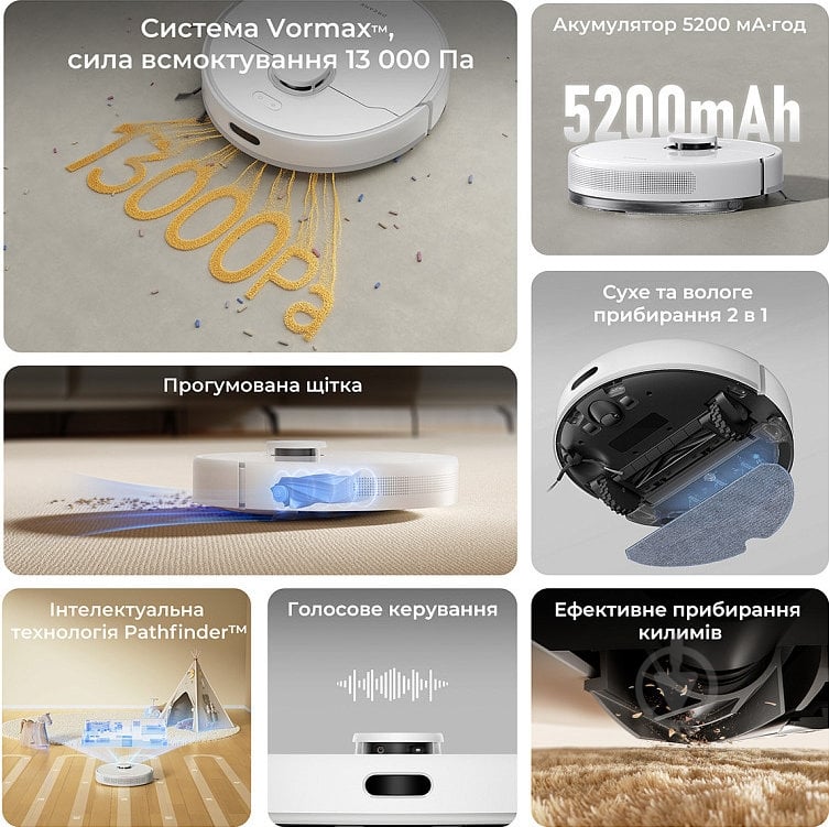 Робот-пылесос DREAME F10 RLF11SA white - фото 2 Робот-пылесос DREAME F10 RLF11SA white - фото 2