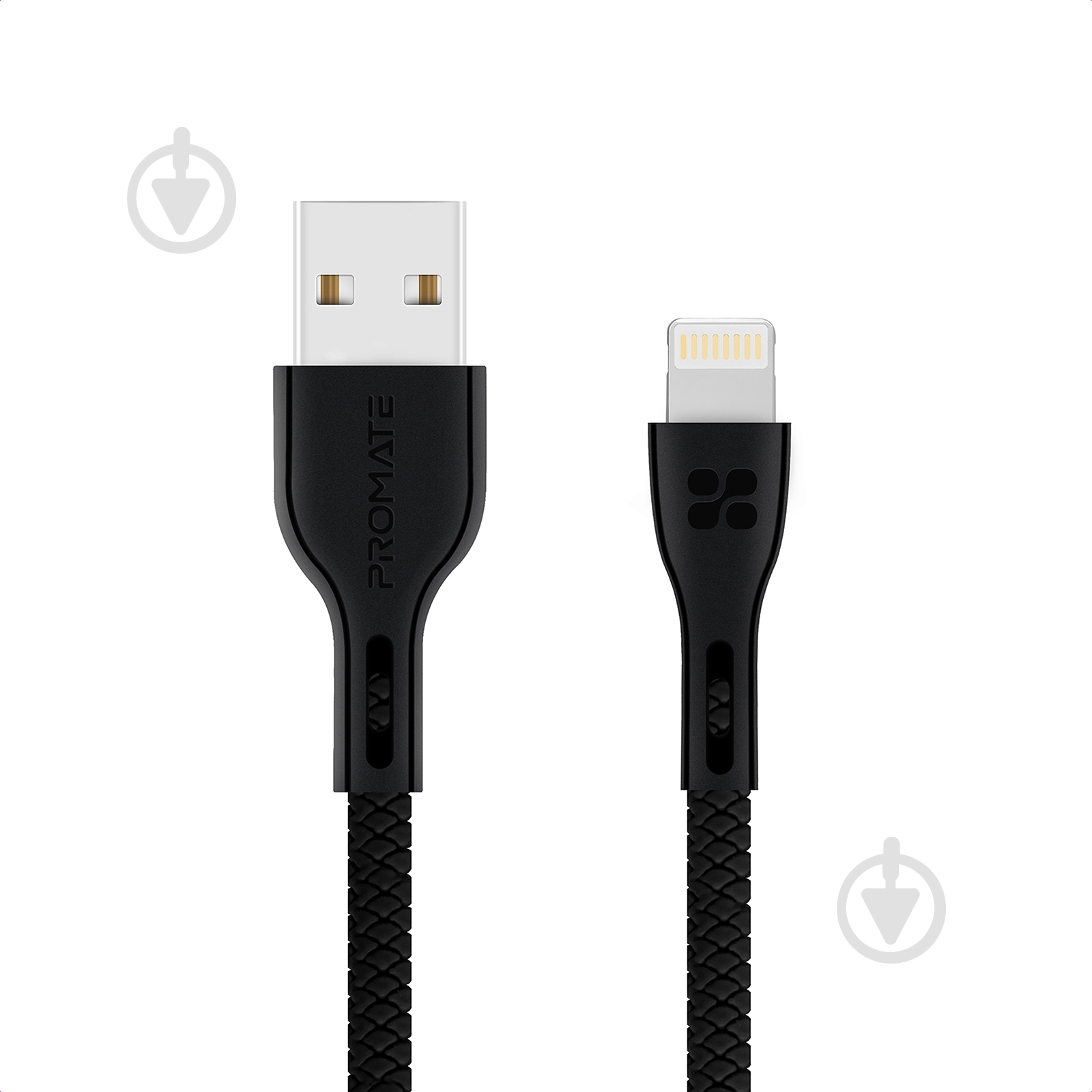 Кабель Promate PowerBeam-I USB-Lightning 2А 1,2 м чорний (powerbeam-i.black) - фото 1