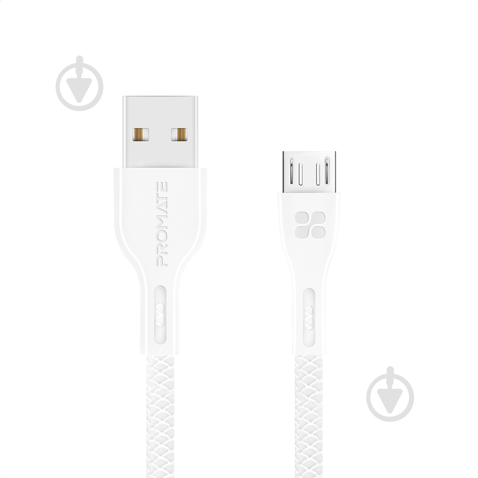Кабель Promate PowerBeam-M USB-microUSB 2А 1,2 м білий (powerbeam-m.white) - фото 1
