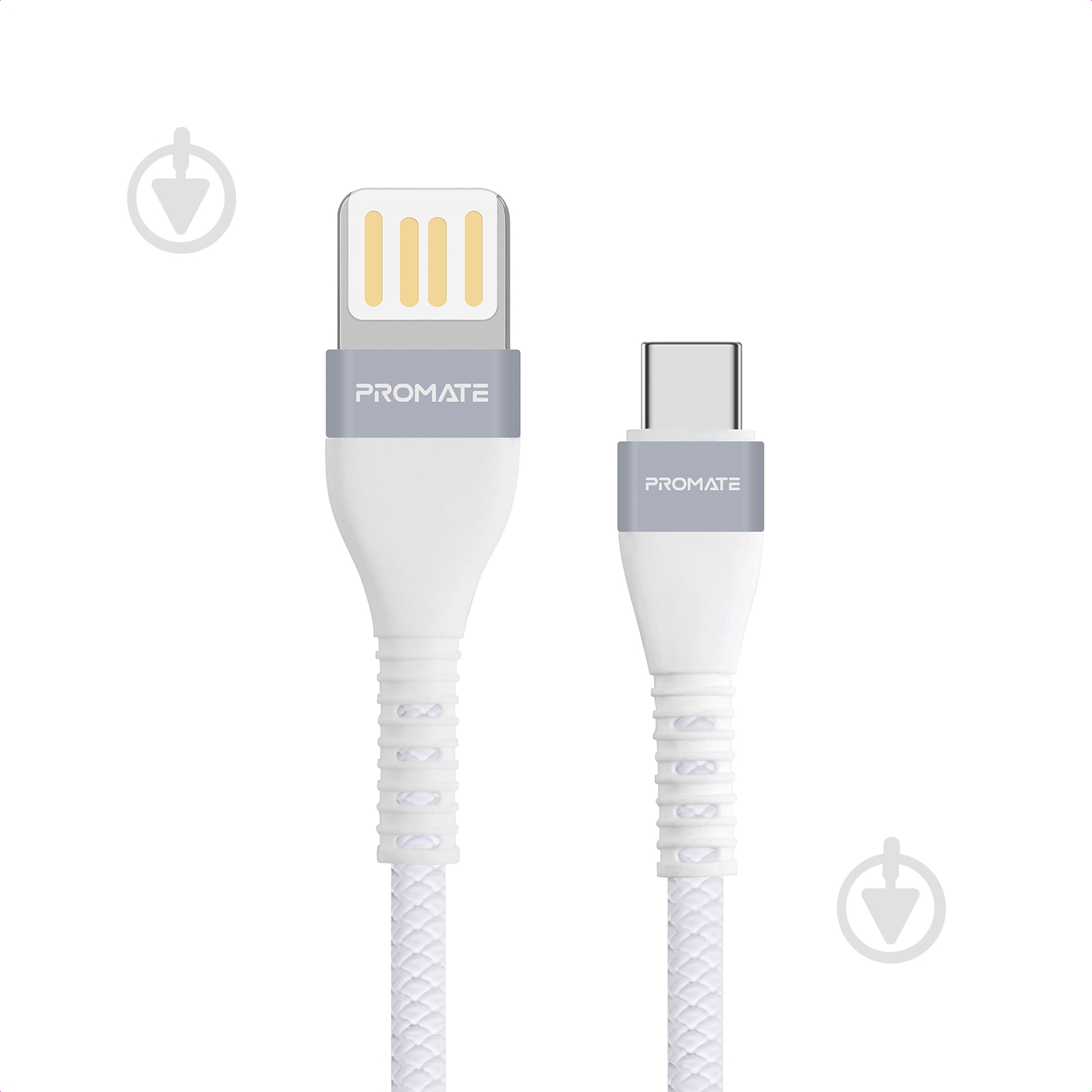 Кабель Promate Vigoray-C USB - USB Type-C 1,2 м білий (vigoray-c.white) - фото 1