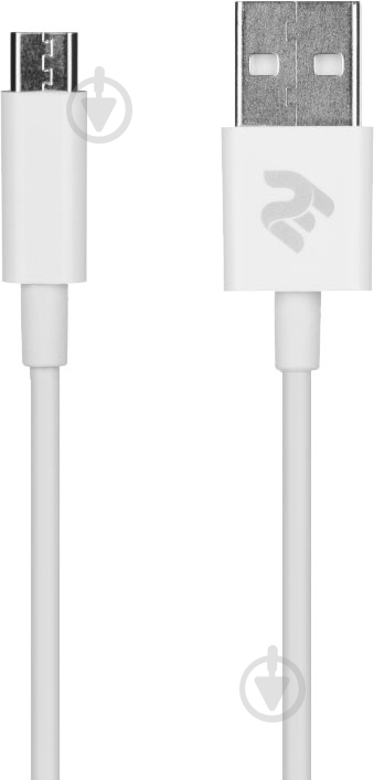 Кабель 2E USB – microUSB 1 м белый (2E-CCMAB-WT) - фото 1