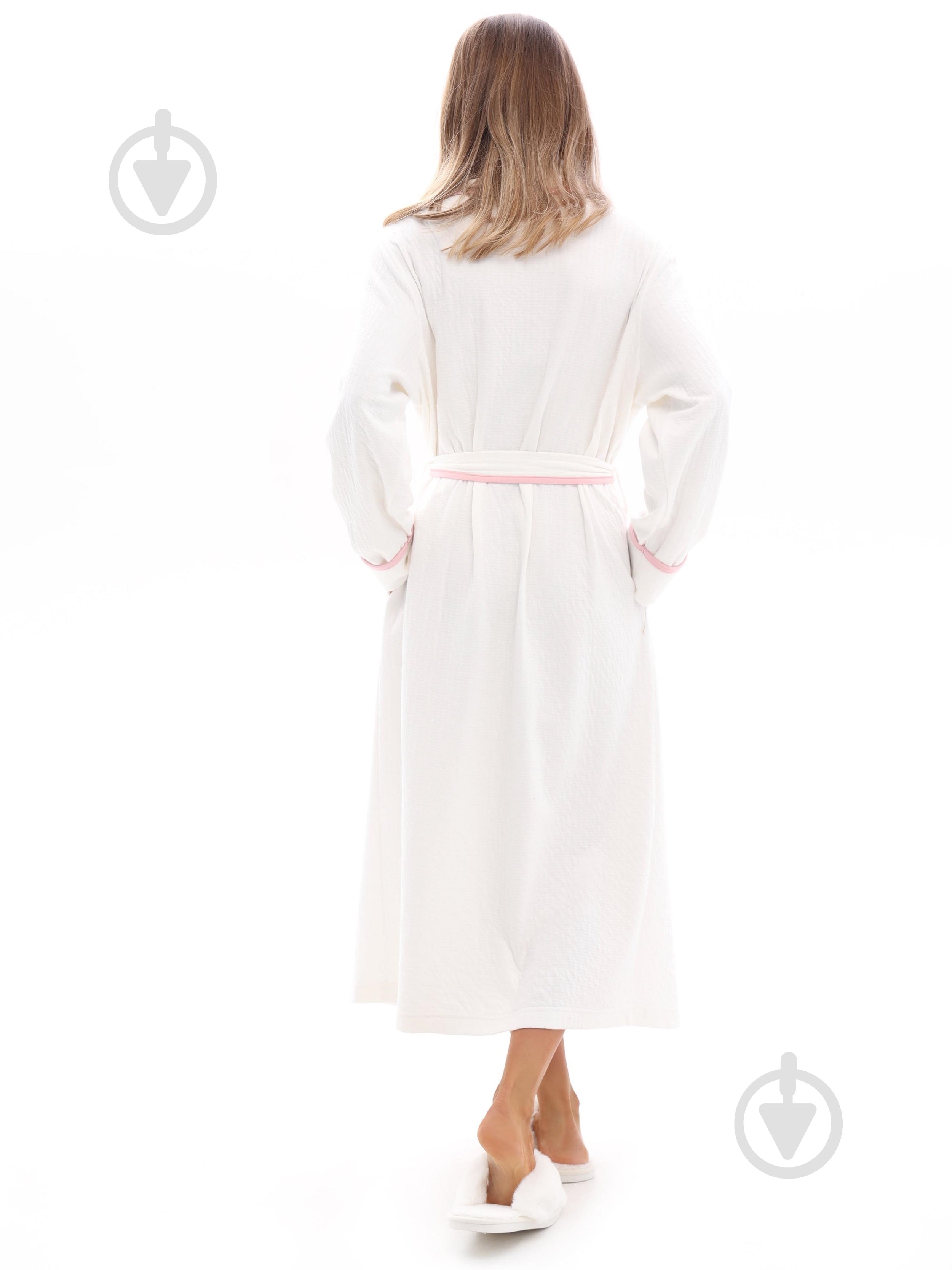 Халат женский German Volf с розовым кантом р. XL белый 25079 - фото 5 Халат женский German Volf с розовым кантом р. XL белый 25079 - фото 5