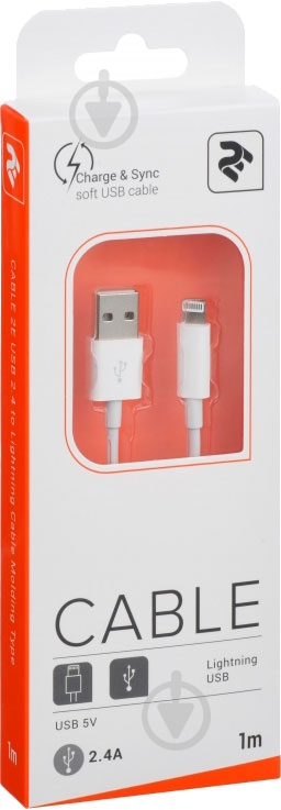 Кабель 2E Lightning – USB 1 м белый (2E-CCLAB-WT) - фото 3