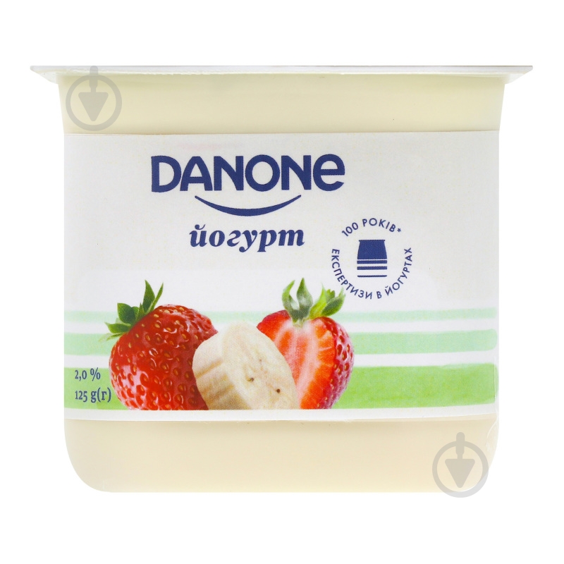 Йогурт Danone Клубника-банан 2% - фото 1 Йогурт Danone Клубника-банан 2% - фото 1