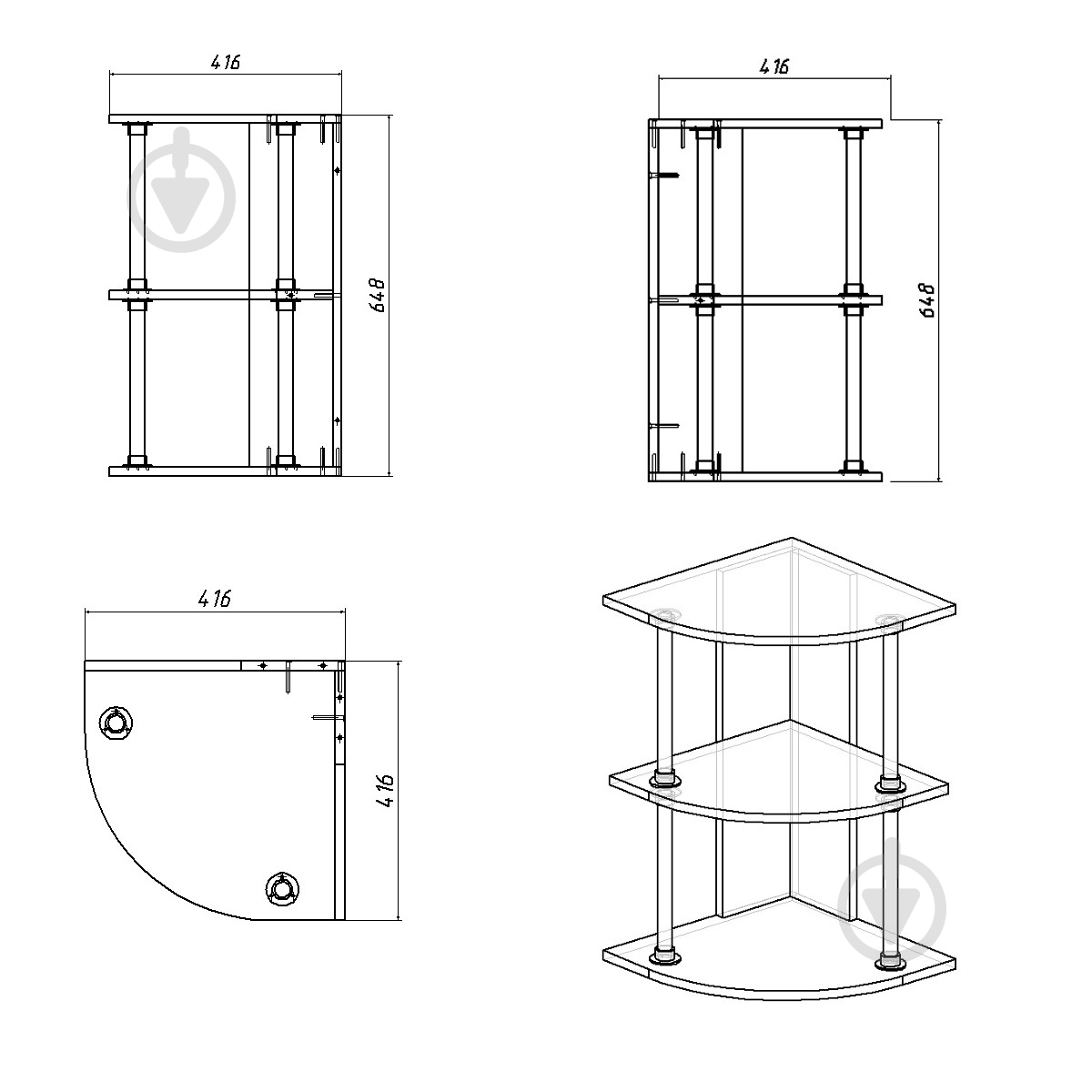 Полка Компанит П-10 416x648 мм бук - фото 2