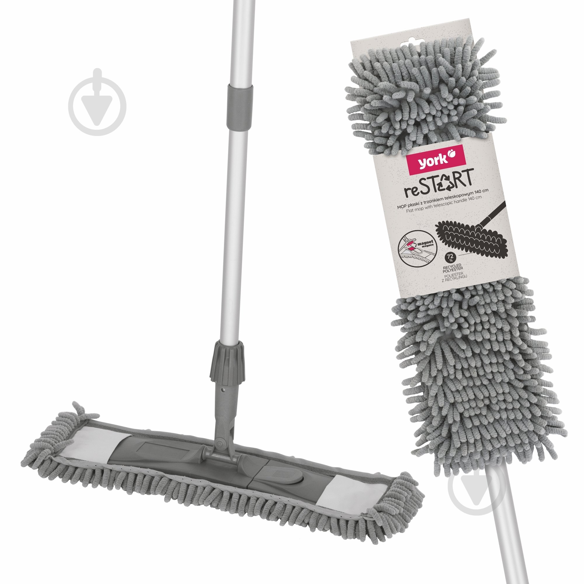 Швабра-моп для підлоги York SALSA МОР reSTART 17 см сірий - фото 1 Швабра-моп для підлоги York SALSA МОР reSTART 17 см сірий - фото 1