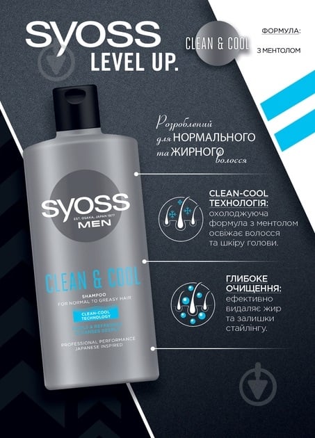Шампунь SYOSS Men clean& cool 440 мл - фото 3