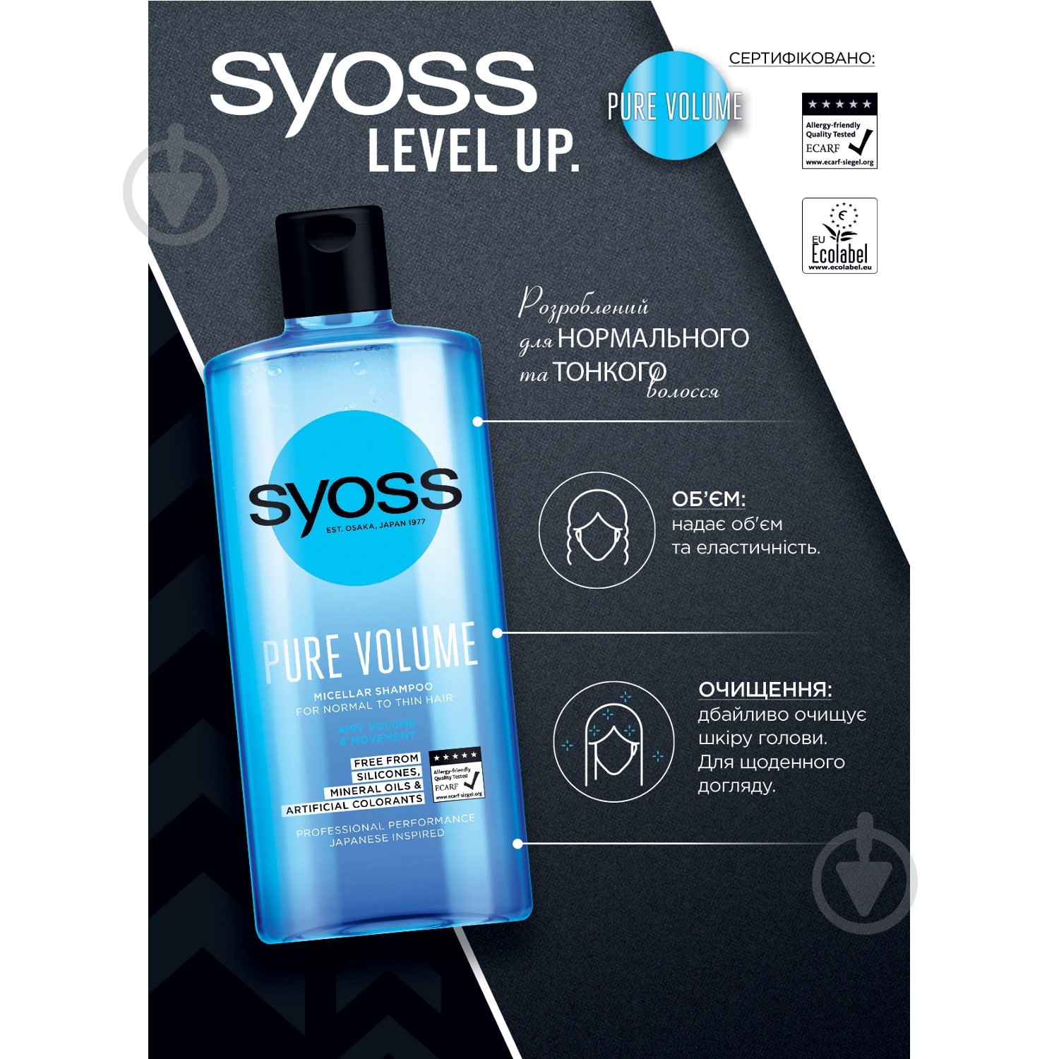 Шампунь Syoss Pure volume 440 мл - фото 2