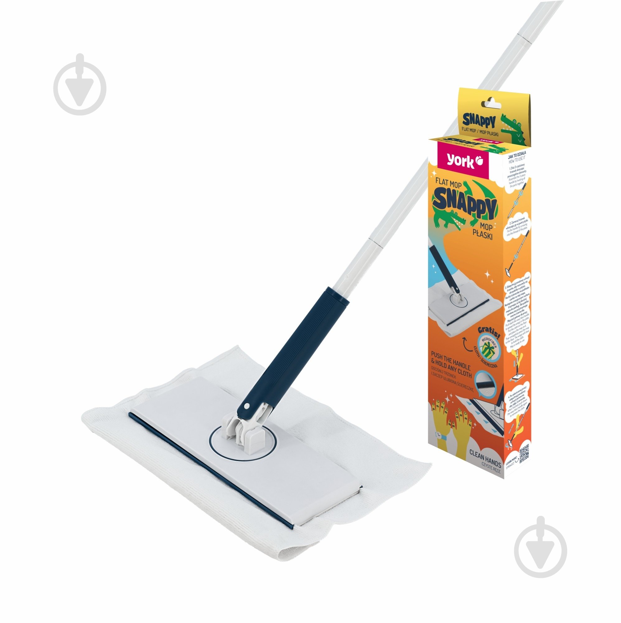 Набір для прибирання для підлоги Snappy з серветкою із мікрофібри 25 см 8223 - фото 1