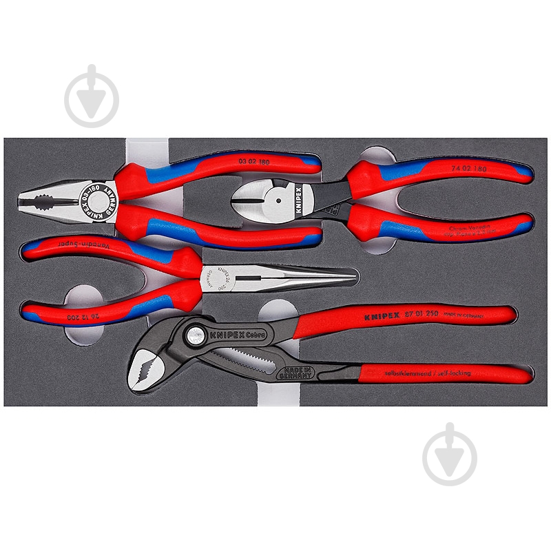 Набор ручного инструмента KNIPEX Basic 4 шт. 00 20 01 V15 - фото 2