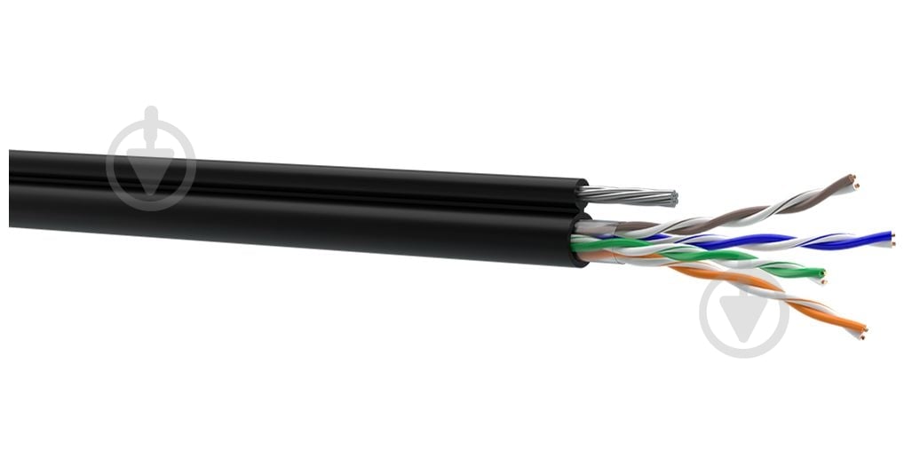 Кабель комп'ютерний Одескабель UTP 8x0,51 КППт-ВП (100) 4х2х0,51 (UTP-cat.5E) зовнішній з тросом мідь - фото 1