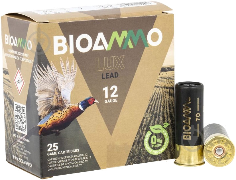 Патрони BioAmmo 12/70 картеч 8,65 мм (6 картеч) 21 г V o -440 m/s, 1ШТ - фото 1 Патрони BioAmmo 12/70 картеч 8,65 мм (6 картеч) 21 г V o -440 m/s, 1ШТ - фото 1