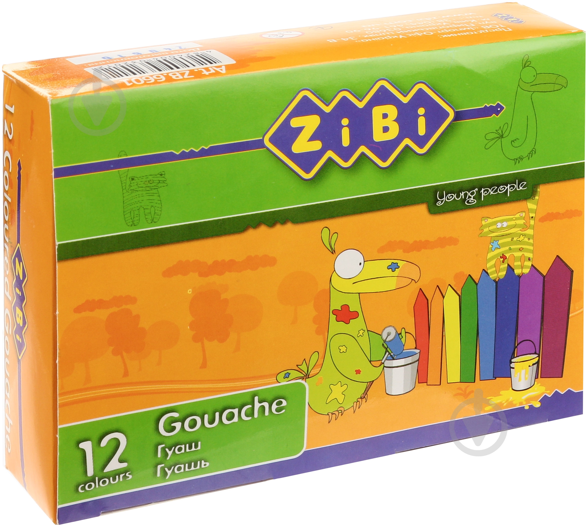 Гуашь 12 кольорів ZB.6601 ZiBi - фото 1