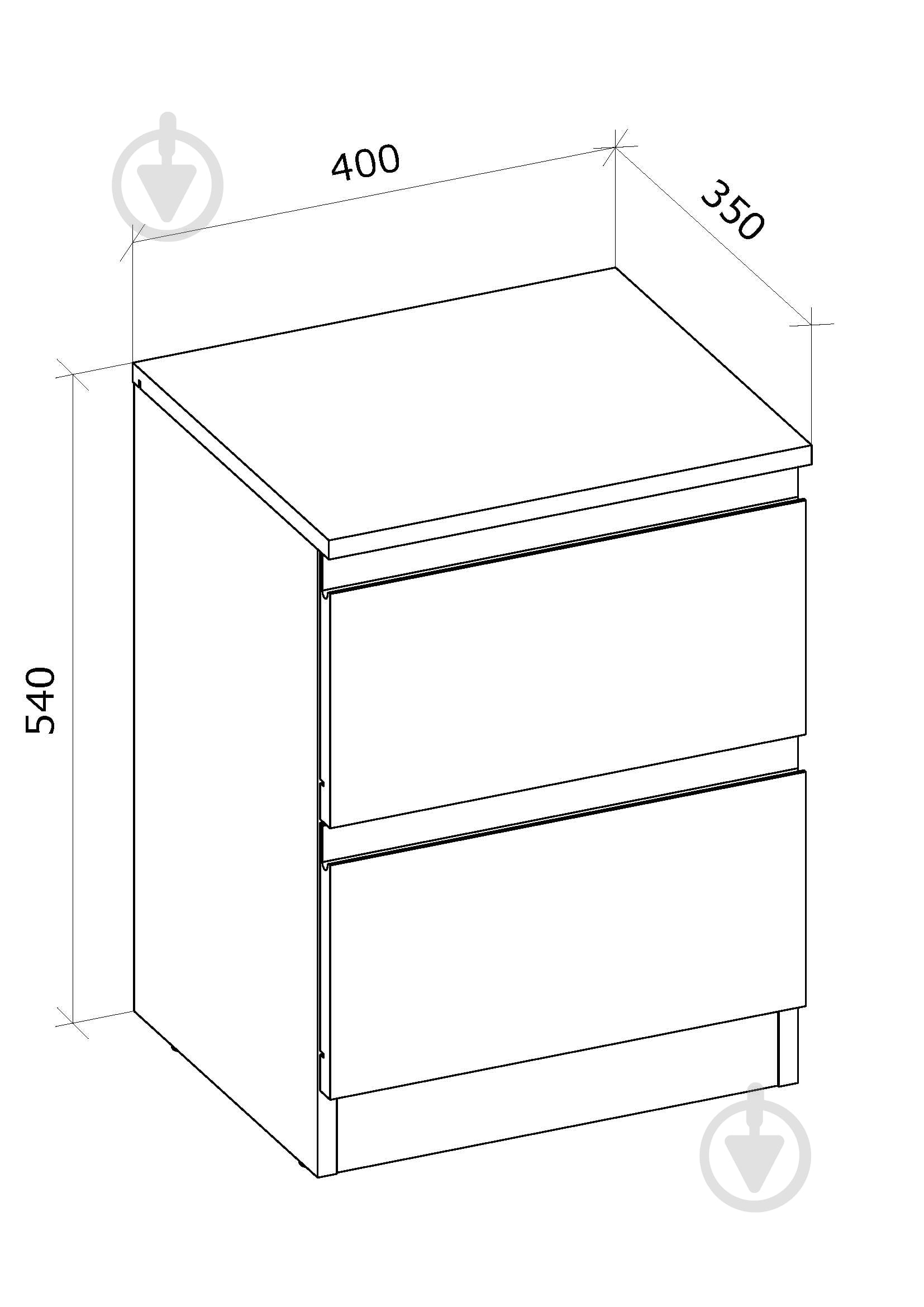 Тумба прикроватная Грейд Эстер 2ш 400x350x540 мм белый / дуб сонома - фото 5