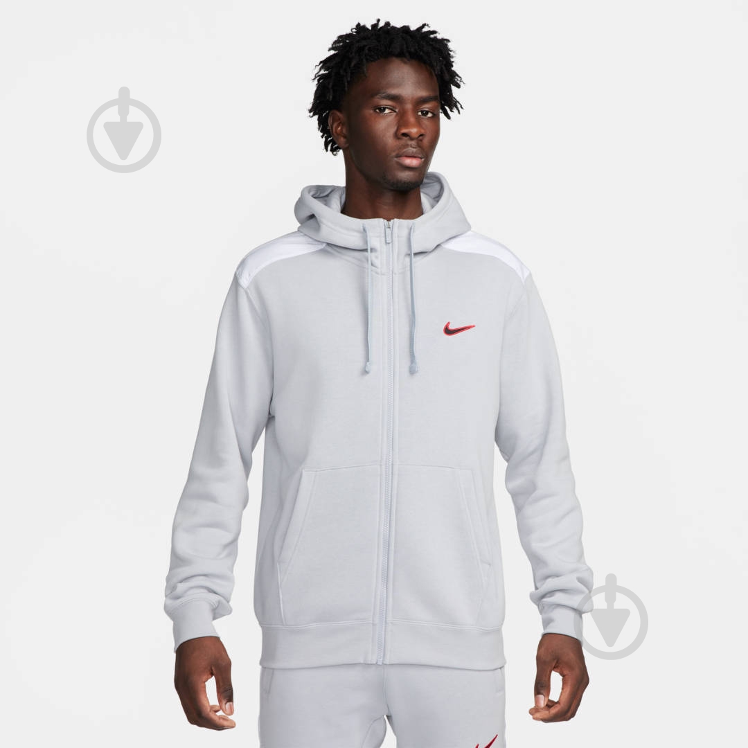 Джемпер Nike M NSW SP FLC FZ HOODIE BB FQ8819-012 р.L серый - фото 1