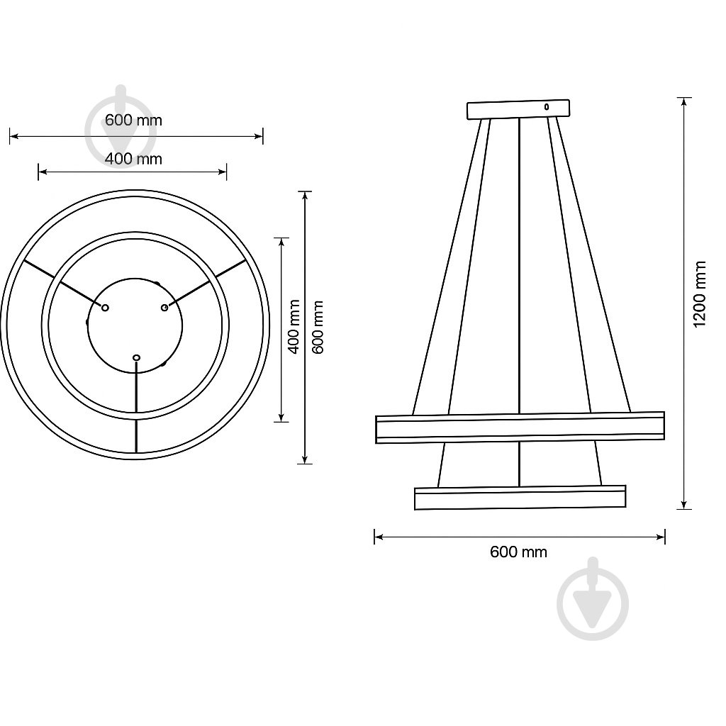 Світильник підвісний LIGHT SET VERBA LED 2 PL 6012 100W 7800Lm 2800-6000K білий - фото 3 Світильник підвісний LIGHT SET VERBA LED 2 PL 6012 100W 7800Lm 2800-6000K білий - фото 3