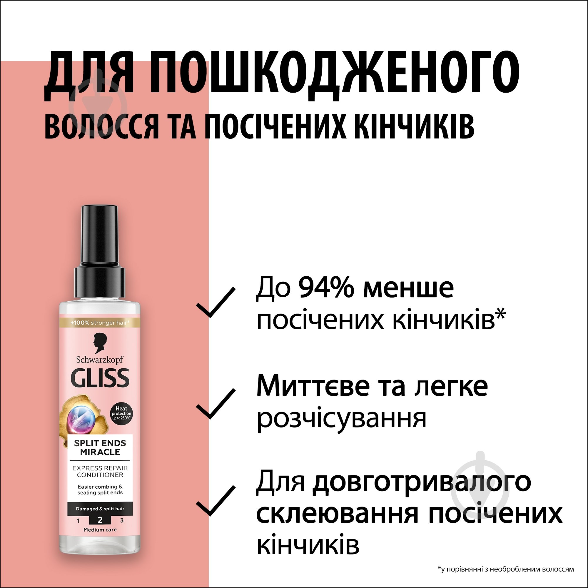 Экспресс-кондиционер GLISS Split Hair Miracle 200 мл - фото 3 Экспресс-кондиционер GLISS Split Hair Miracle 200 мл - фото 3
