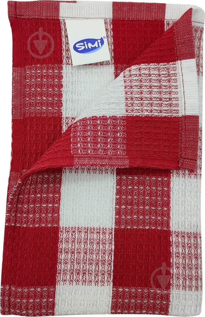 Рушник кухонний Клітинка 50x30 см Simi червоний - фото 1