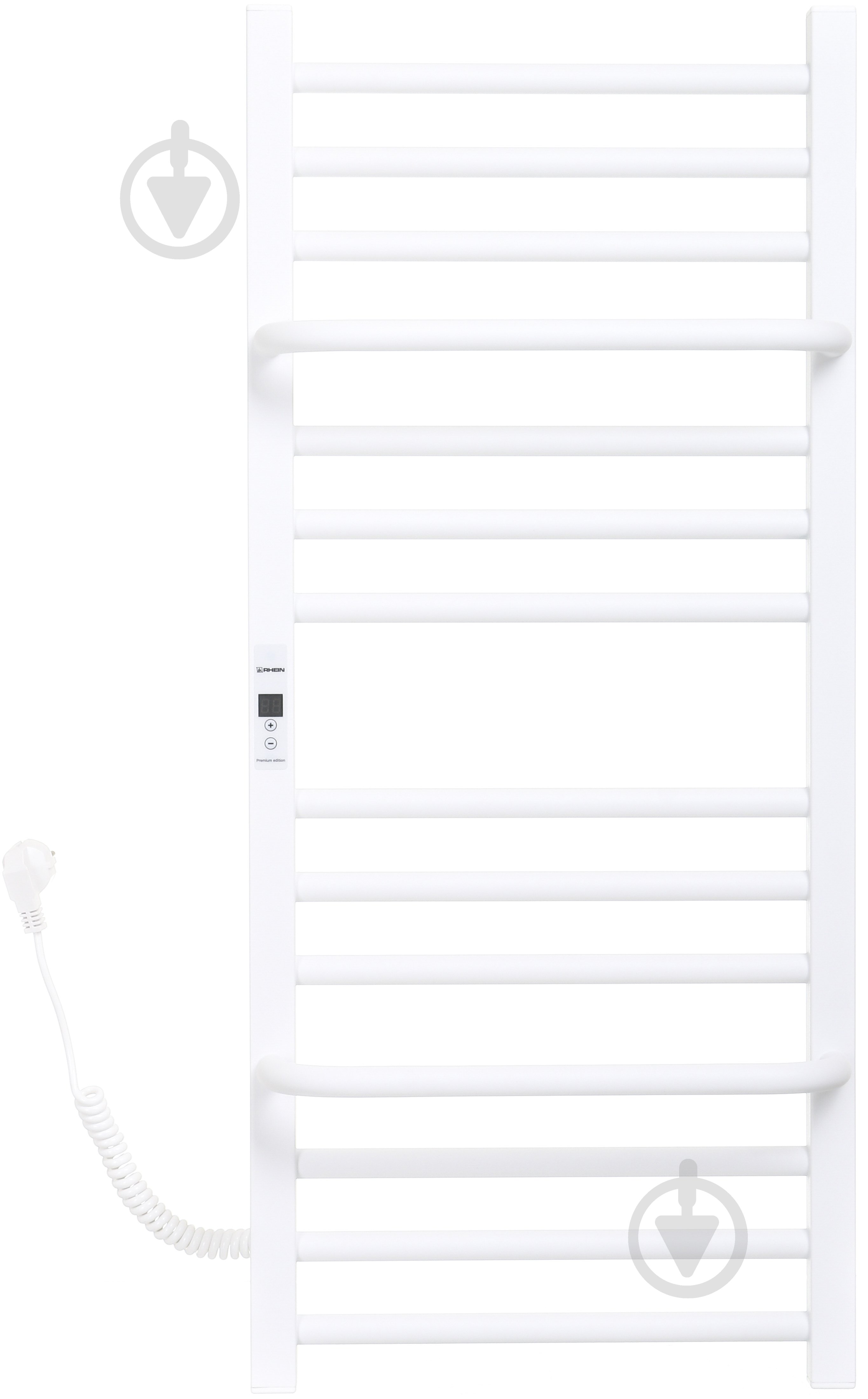 Рушникосушарка електрична Rhein Simple S14 370 х 900 E L PE/MAT RAL9003 White 180W - фото 2