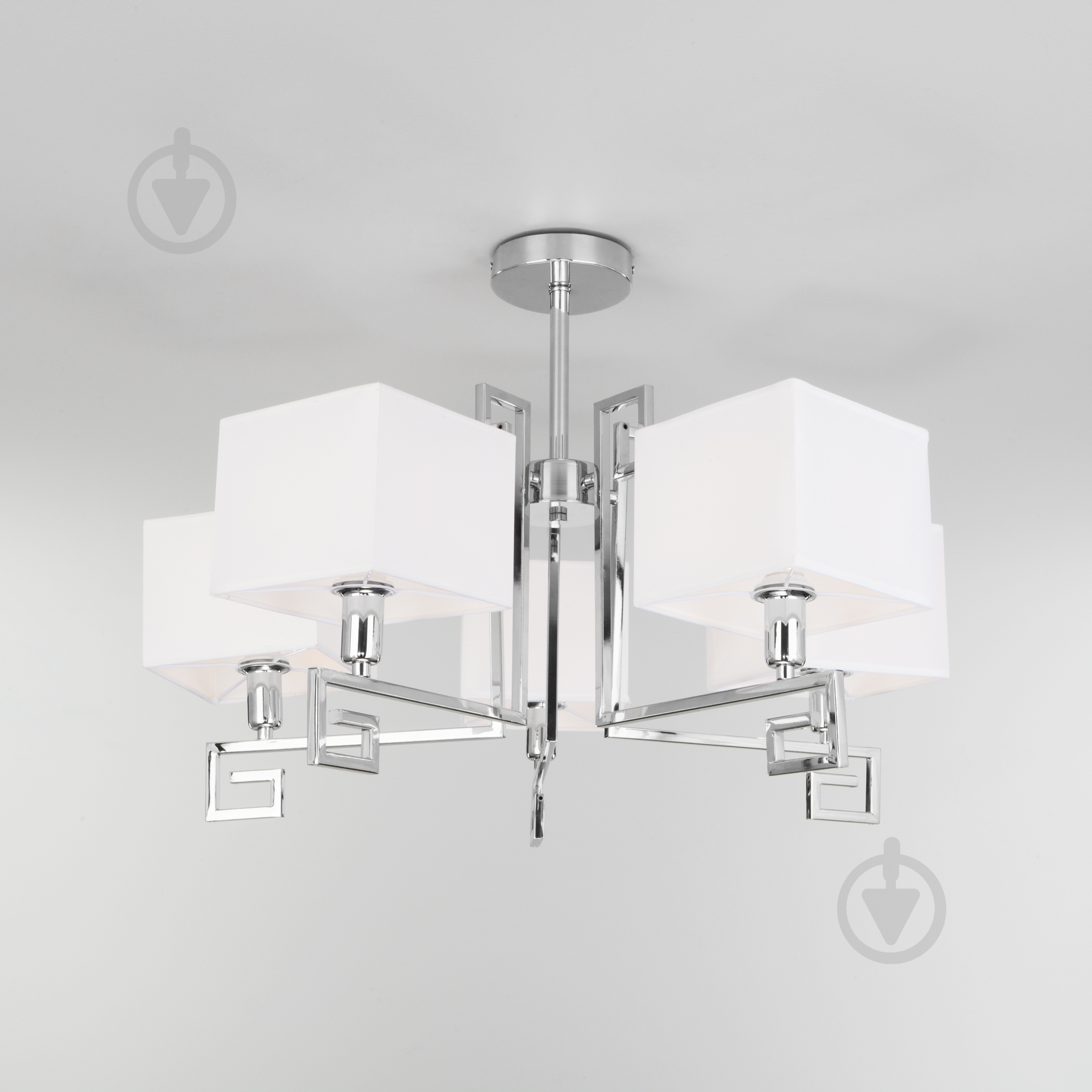 Люстра потолочная Strotskis Alma 5x40 Вт E14 хром/белый 60115/5 (хром) - фото 2