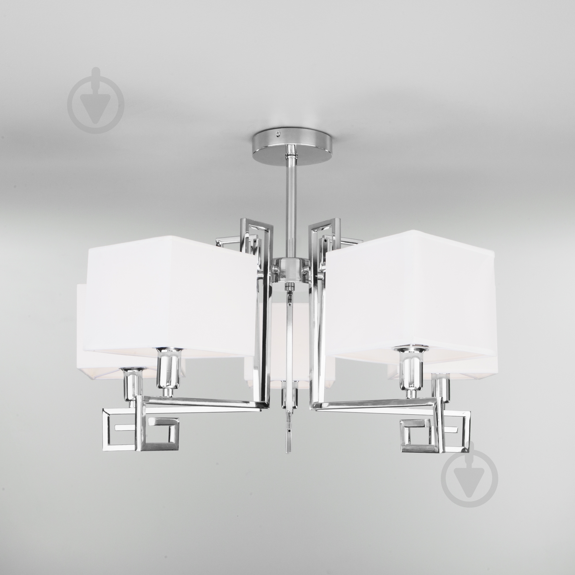 Люстра потолочная Strotskis Alma 5x40 Вт E14 хром/белый 60115/5 (хром) - фото 1