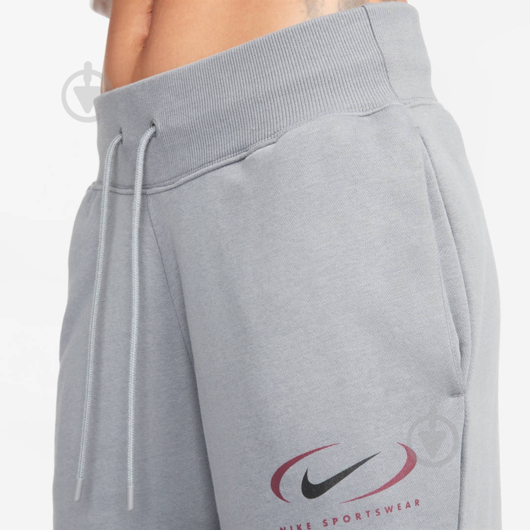 Брюки Nike W NSW PHNX FLC HR OS PANT PRNT FN7716-084 р. S серый - фото 4