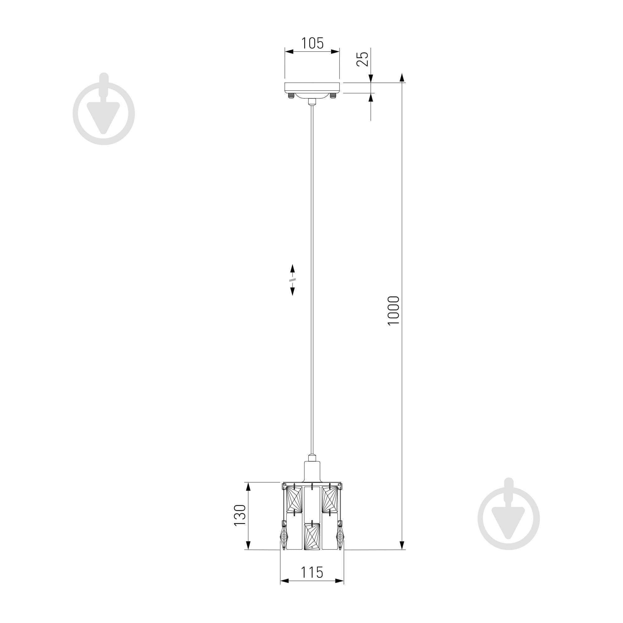 Подвес Strotskis Scoppio 1x60 Вт E14 хром 50101/1 (хром) - фото 4