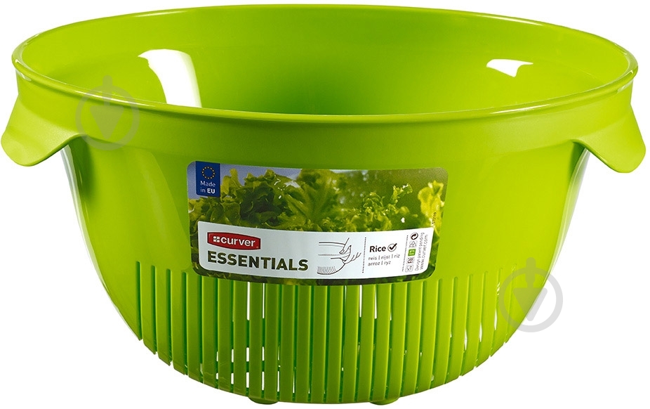 Дуршлаг Curver Essentials 23 см зеленый 221947 - фото 1
