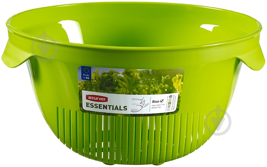 Дуршлаг Curver Essentials 23 см зеленый 221947 - фото 2