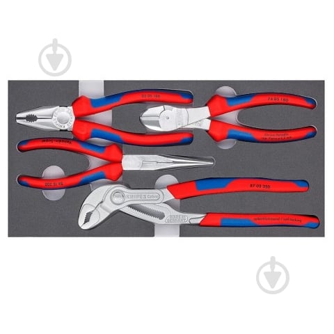 Набір інструментів KNIPEX basic chrom 4 шт. 00 20 01 V17 - фото 1