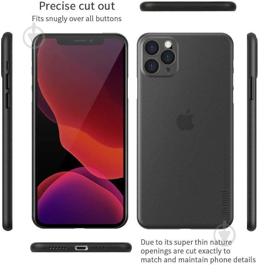 Чехол Memumi ULTRA SLIM CASE (PC) темно-серый для Apple iPhone 12 Pro - фото 2