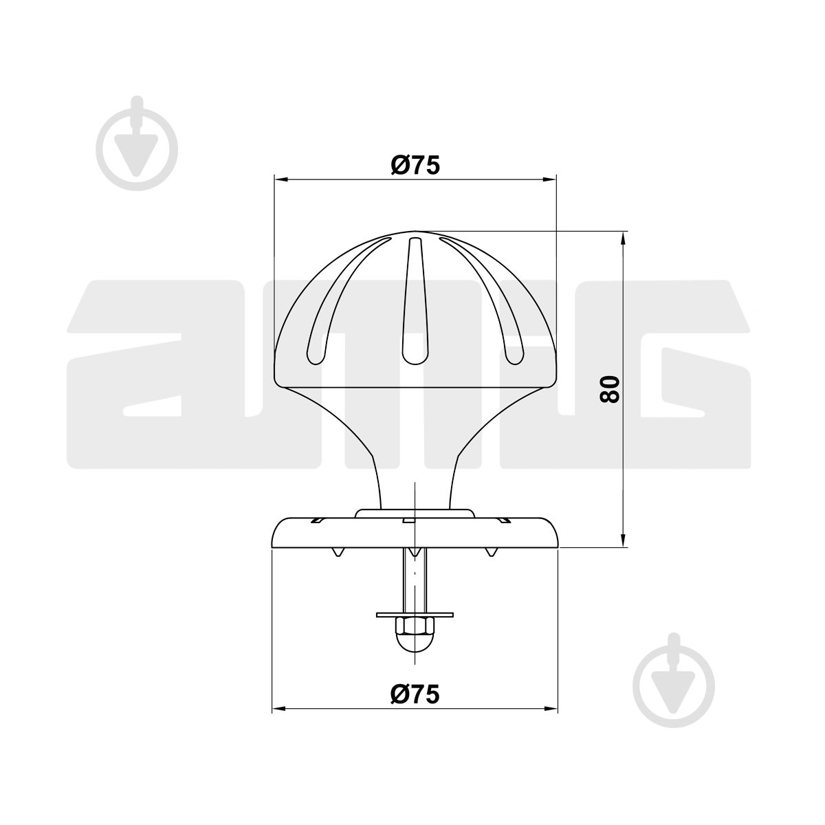 Ручка на розетке Amig мод. 16 черный - фото 2