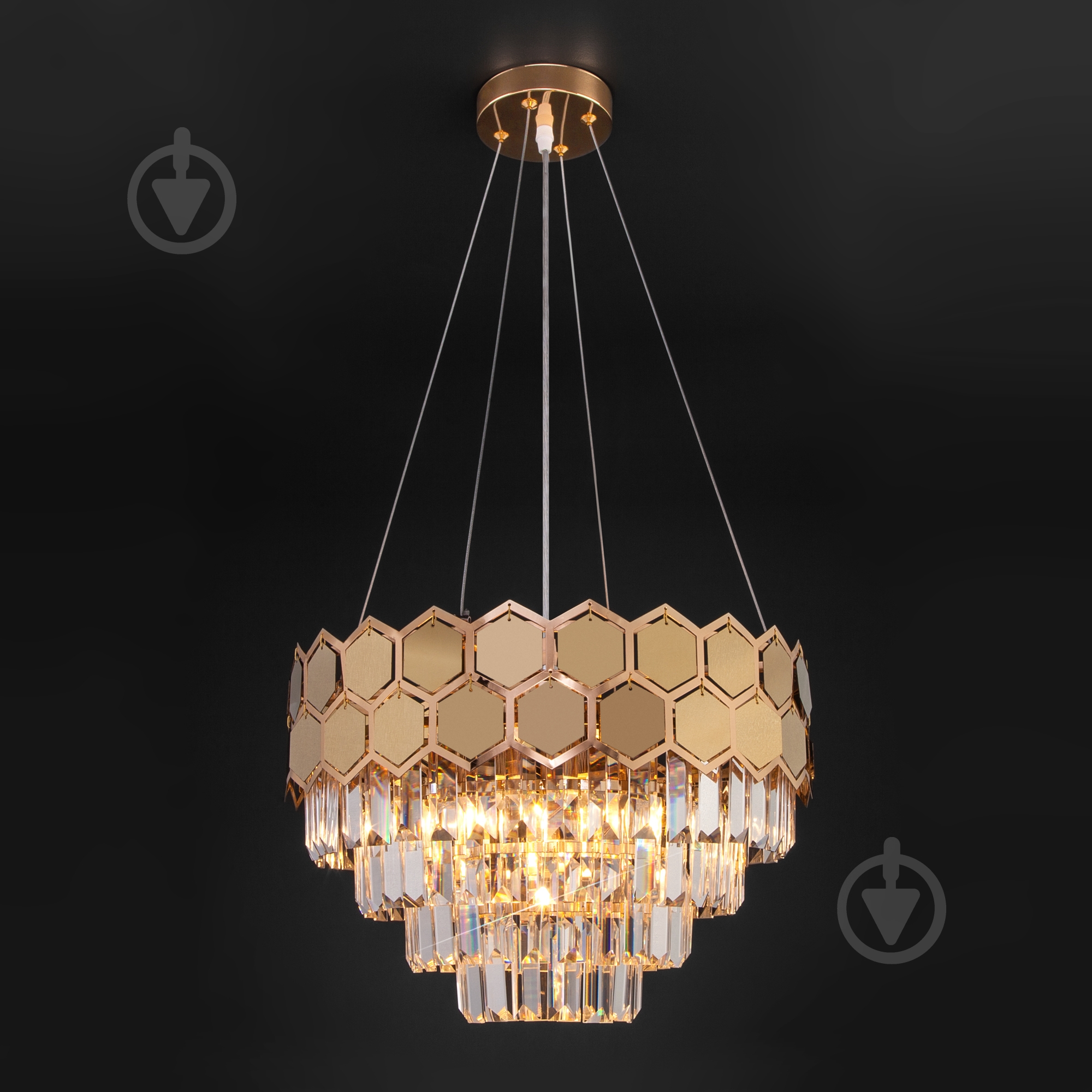 Люстра подвесная Strotskis Ariana 5x60 Вт E14 золото 10113/5 (золото) - фото 4