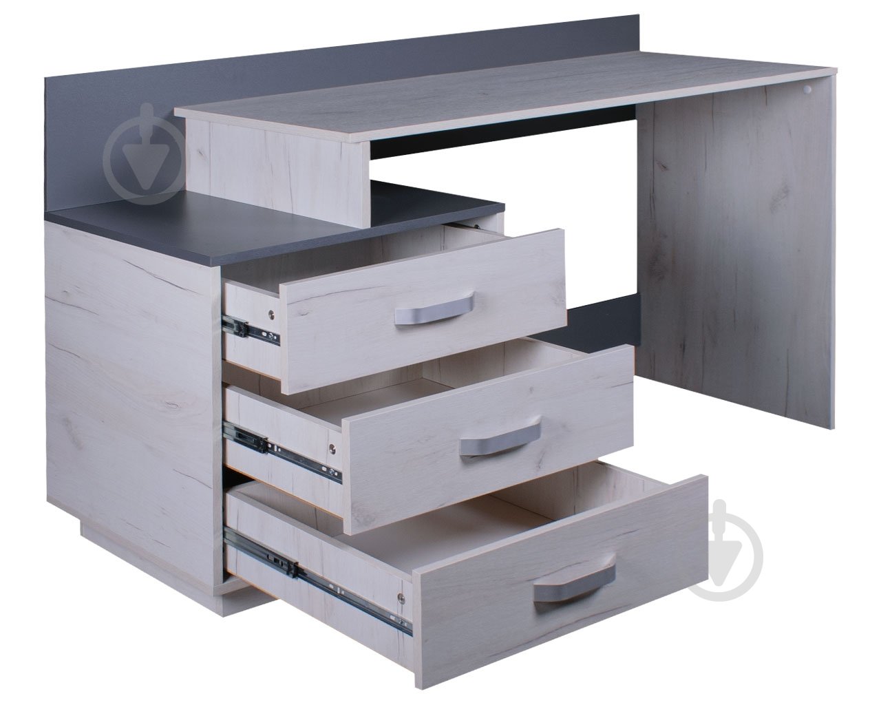 УЦІНКА! Стіл письмовий DC 1380x516x835 дуб крафт білий/графітовий (УЦ №2872) - фото 3 УЦІНКА! Стіл письмовий DC 1380x516x835 дуб крафт білий/графітовий (УЦ №2872) - фото 3