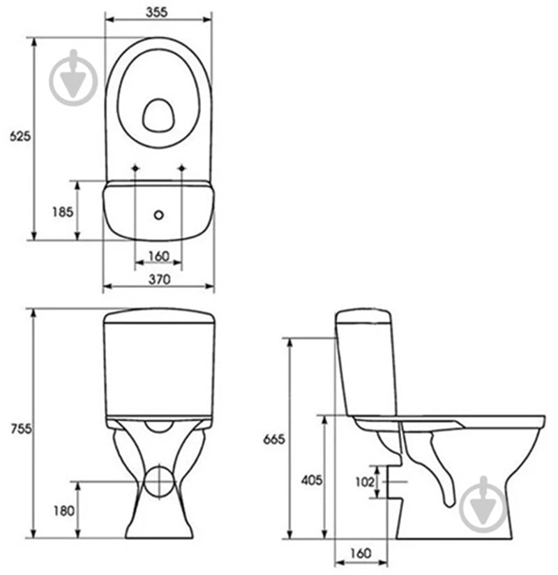 УЦІНКА! Унітаз-компакт Cersanit MITO Merida 011 3/6 з поліпропіленовим сидінням і мікроліфтом (УЦ №2872) - фото 3