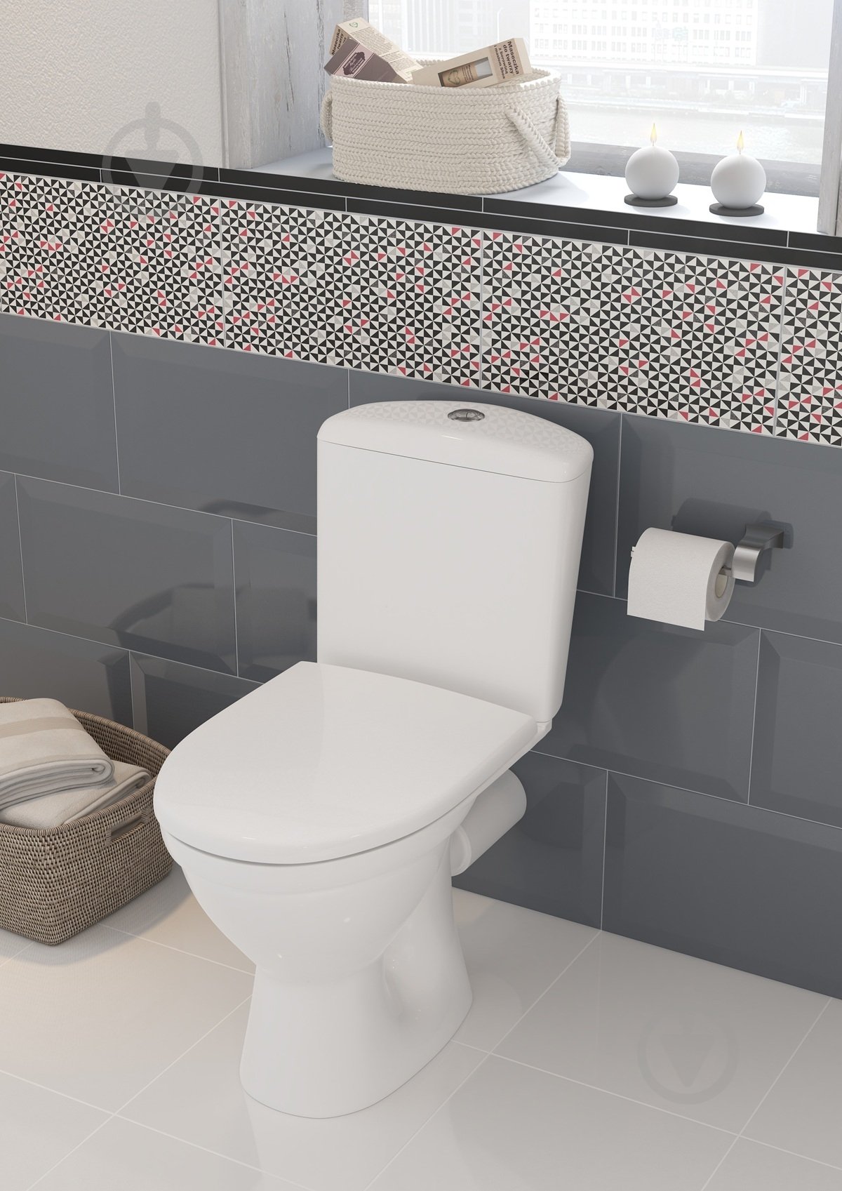 УЦІНКА! Унітаз-компакт Cersanit MITO Merida 011 3/6 з поліпропіленовим сидінням і мікроліфтом (УЦ №2872) - фото 5