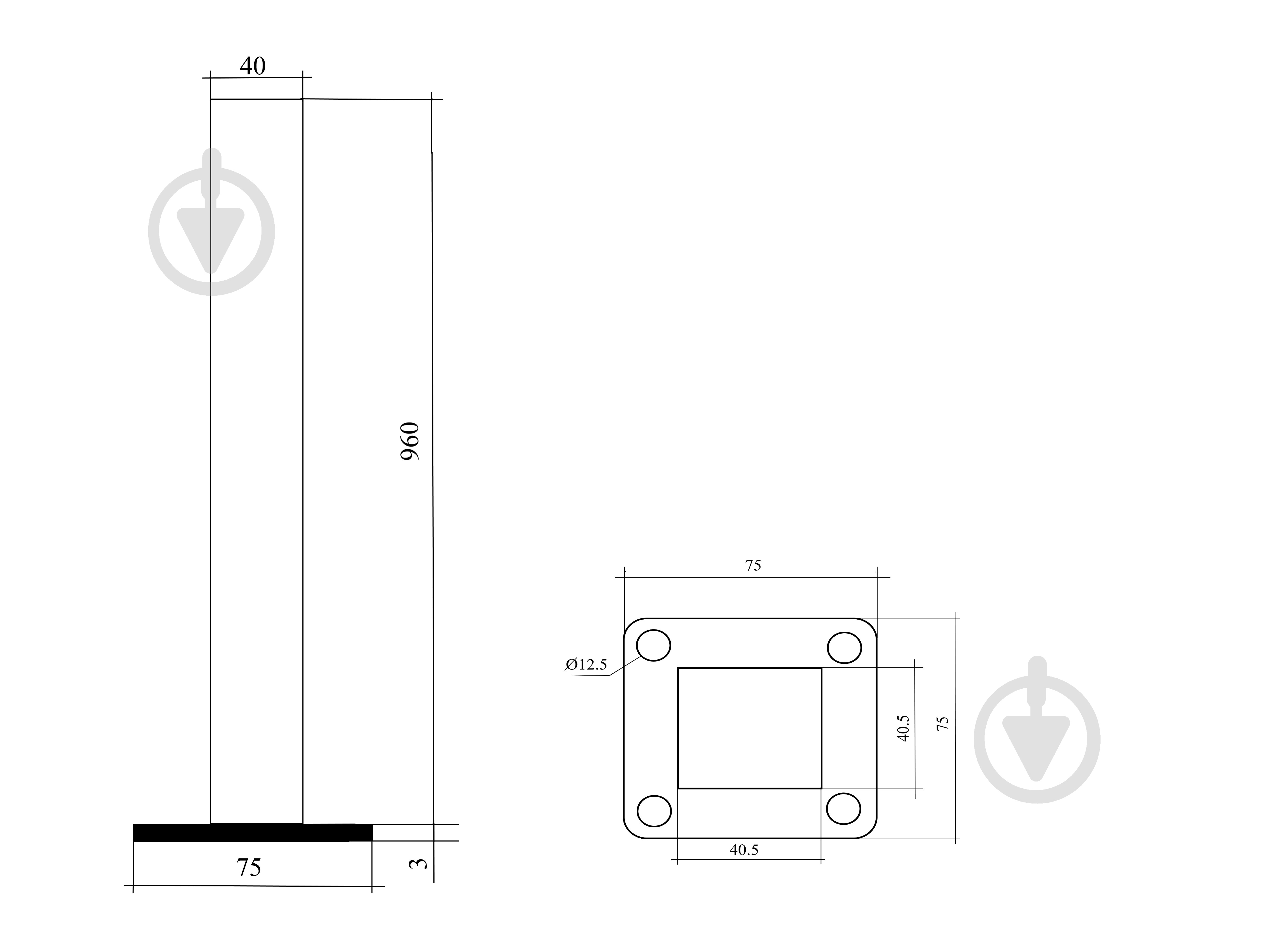 Стойка кованная столбик с пяткой 960 40х40х1,2 мм - фото 6 Стойка кованная столбик с пяткой 960 40х40х1,2 мм - фото 6