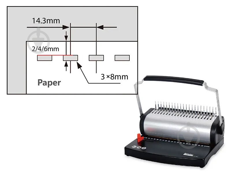 Брошюровщик Биндер на пластиковую пружину YIBO U615 (000011973) YIBO - фото 2