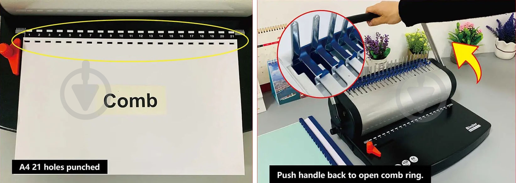 Брошюровщик Биндер на пластиковую пружину YIBO U615 (000011973) YIBO - фото 5