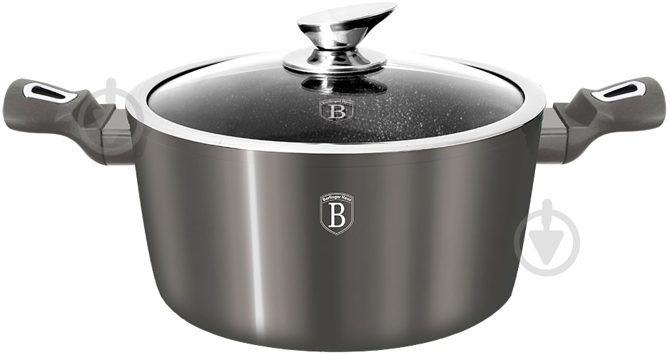 Кастрюля с крышкой Berlinger Haus Metallic Line CARBON Edition 2,2 л BH 1234N - фото 1