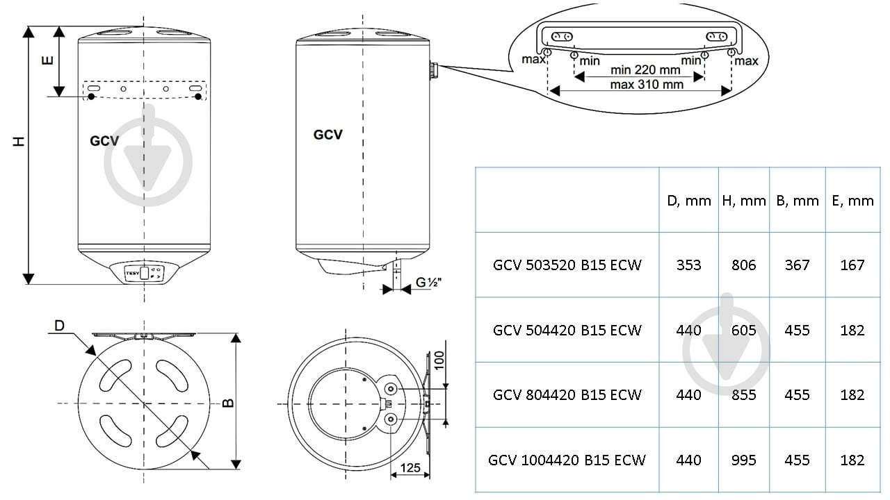 Бойлер Tesy BILIGHT CLOUD SLIM GCV 503520 B15 ECW - фото 3