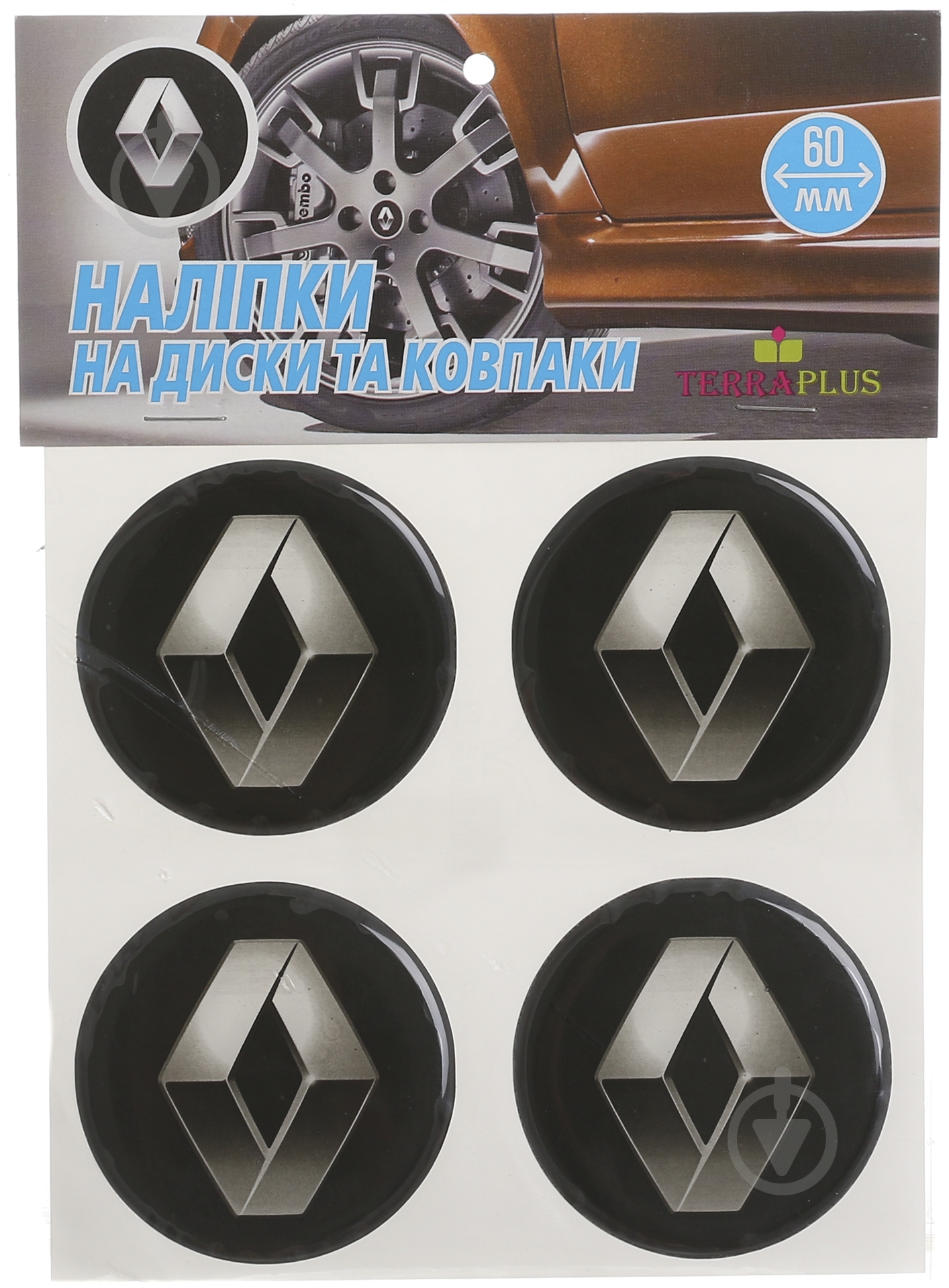 Наліпка TERRAPLUS на ковпаки та диски Renault 60 мм - фото 1